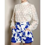 Farm Rio  Lace Long Sleeved Blouse, Off-White, Large Photo 1