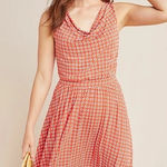 Anthropologie  Maeve‎ Brianne Coral Floral Daisy Print Midi Dress Medium Boho Photo 0