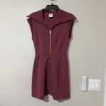 Varley  Size XS Rebecca Short-Sleeve Front-Zip Mini Dress - Rose Photo 2