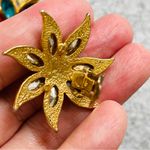 Two Sisters NWT  Gold Plated Crystal Clip Earrings Photo 2