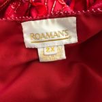 Roaman's Vintage Red Silk Beaded Sequin Rhinestone Blazer Coat 2X Photo 14