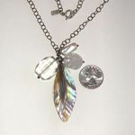 Elegant Multi Color Shell Glass Beaded Boho Pendant Necklace Silver Photo 3