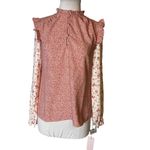 Rachel Parcell NWT  floral pink cheetah ruffle top Photo 8