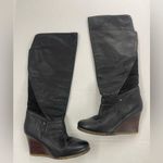 UGG Australia Ravenna Sheepskin Leather Knee High Wedge Boots in Black - Size 9 Photo 1