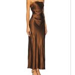 RUNAWAY THE LABEL  x REVOLVE Kristine Dress in Chocolate Small New Womens Satin Photo 1
