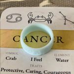 Amazon Mint green silicone wedding ring band Sz 6 zodiac astrology horoscope Cancer New Photo 2