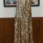 Badgley Mischka Stunning  Gold Floral Sequin Prom/Pageant Dress! Photo 3