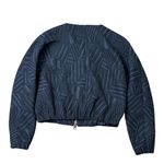 Beatrice B Cropped Navy Blue Bomber Jacket Women's Small Photo 4