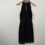 Francescas‎ Black Lace Dress Halter Neck Beaded Embellished Party Cocktail Size M Photo 3