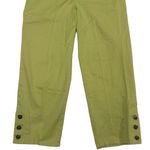 Ruby Rd. Pants Womens 8 Green Capri High Rise Flat Front Buttoned Ankles Photo 2