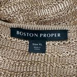 Boston Proper  Gold Sequin V-Neck Knit Sweater Tank Top XL Cocktail Party Glam Photo 7