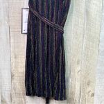 Flaw/City Studio XXS Metallic Pin Striped Black Sheath Dress Tulip Style Bottom Photo 9