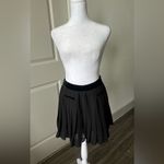 Maje Black Mini silk Skater Skirt Photo 3