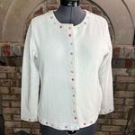 cardigan sweater pastel button detail white pink purple yellow Size L Photo 0