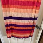 a.n.a  Orange/Purple Striped Pull On Stretch Maxi Skirt PL Photo 9