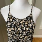American Eagle  Outfitters Black Beige Dark Floral Crop Racerback Cami Tank Sz S Photo 3
