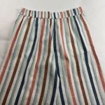 a.n.a. Earth Tone Striped Linen Blend Wide Leg Cropped Pant M Size M Photo 6