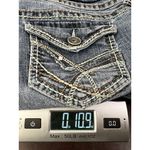 Truce Jeans Denim Bermuda Shorts Size 9 Embroidered Flap Pockets Distressed Blue Photo 14