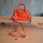 Milly  Orange Leather Top Handle Satchel Crossbody Bag Photo 1