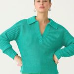 J.Crew ribbed cotton johnny-collar sweater-polo size L Photo 0