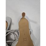 BCBGeneration  Annese Silver And Rhinestone Heels Ankle Straps Size 8 Swiftie Photo 6
