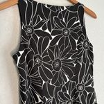 Ralph Lauren Black White Geo Floral Chino Fit Flare Tank Dress Stretchy Flowers Photo 4