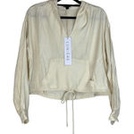 Urban Outfitters  Lumiere V Neck Hooded Drawstring Cropped Top Size S New Photo 0