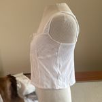 Garage  White flyaway lace Ribbed tie Tank Top Photo 5