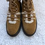 Very Volatile  Faux Fur Combat Womens Size 8  Faux Leather Combat Boots Tan Photo 5