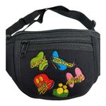 Disney  Mickey And Friends Embroidered Fanny Pack Black Adjustable Belt Bag Photo 1