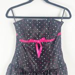 Jessica McClintock For Gunne Sax Black PolkaDot Strapless Tulle Hem Trim Dress 5 Photo 6