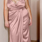 Revelry Blair Satin Gown Bridesmaid Dress in Rose Quartz Size 4 Pink Photo 0