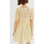 Urban Outfitters Yellow Floral Ceceilia Babydoll Chiffon Dress medium Photo 2