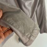 BLANK NYC  Grey Faux Leather Moto Diagonal Zip Jacket Y2K Minimalist Neutral Boss Photo 4