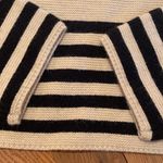 Anna Rae Chunky Knit Striped Crop L/S Roll Neck Cowl Sweater Tan Black Size M Size M Photo 1