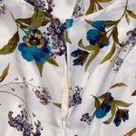 Gilli medium women’s v neck keyhole back zip up sheer lined dress floral print Blue Photo 2