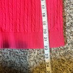 Talbots  Pink Cable Knit V Neck Sweater Women's Size Small Pima Cotton Photo 3