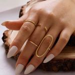 Boutique 4pc Gold Simple Metallic Rings Photo 0