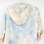 Rachel Zoe  Women Boho Tie Dye 100% Linen Hooded‎ Button Up Shirt Top Size M Photo 5