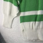 Aerie L Large Oversized Beyond Quarter Zip Sweater Knit Polo Green Stripe Womens Photo 5