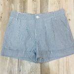 Lauren James  Seersucker distressed blue shorts size small Photo 1