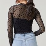 Francesca's Francesca’s Jessi Velvet Long Sleeve Top Size S Photo 1