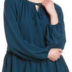 Adyson Parker  AP Women's Plus Size 2x nwt Raw Edge Ruffle Loose Peplum Top teal Photo 0