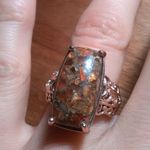 Matrix Fire Opal 14K Rose Gold Over Copper Solitaire Ring (Size 6) Photo 0