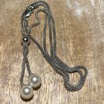 Sterling Silver Pearl Lariat 925  Italy Necklace Photo 7