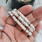 Hand Crafted Encouragement Statement Beaded Inspiration Bracelet Set Gold Photo 2