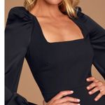 Lulus  Longtime Crush Black Puff Shoulder Long Sleeve Mini Dress W1187 Sz S Photo 3