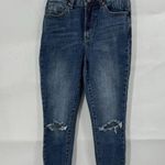 One Teaspoon Jean Women 24 Blue Denim Distressed High Waist Freebirds II Skinny Photo 1