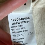 NWT Beige Linen Blend Short Sleeve Top and Shorts Set Large Commense Tan Photo 5