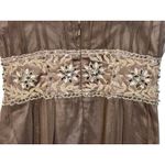 NWT Mandalay Brown Silk Beaded Sequin Maxi Long Gown Evening Formal Dress Size 8 Photo 7